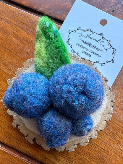 Blueberry Felted/ Wood/ Magnet