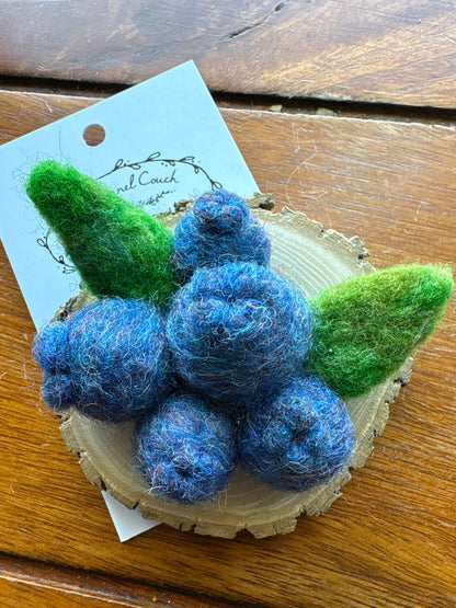 Blueberry Felted/ Wood/ Magnet